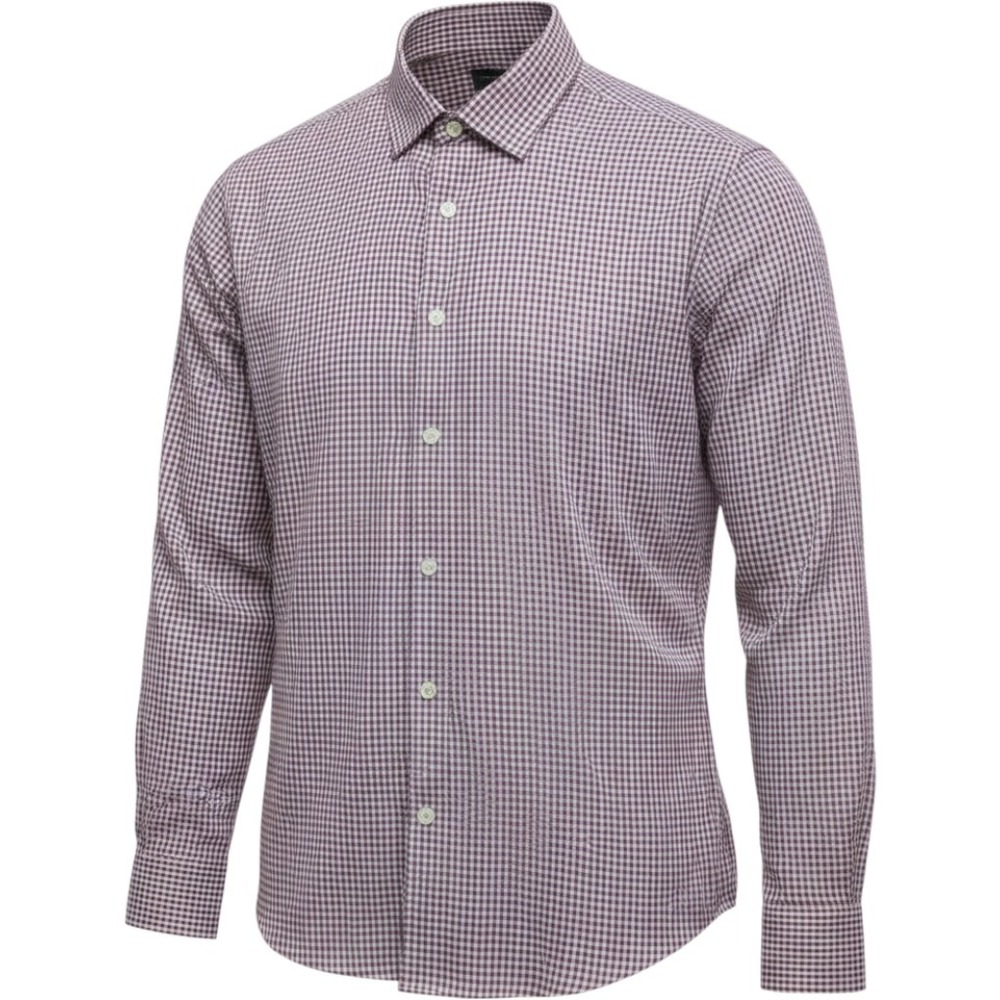 Untuckit white and purple checkered button-up shirt Size: XXXL